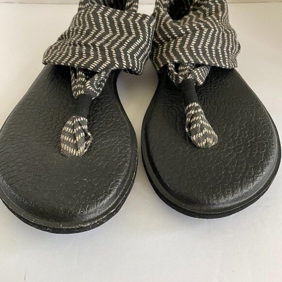 Sanuk Womens Yoga Mat Sling 2 Chevron Print Rubber Stretch Fabric Sandals Size 8 - Picture 7 of 10